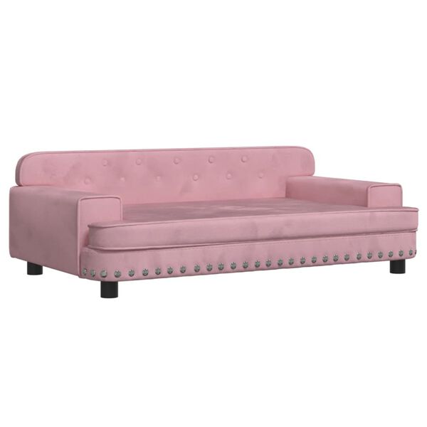 vidaXL Barnsoffa rosa 90x53x30 cm sammet