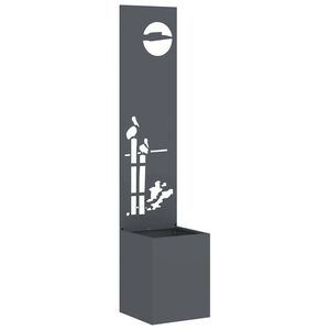 vidaXL Trädgårds integritetsskärm Antracit 32 x 140 cm Kallvalsat stål