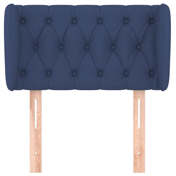 vidaXL S&auml;nggavel med kanter bl&aring; 83x23x78/88 cm tyg