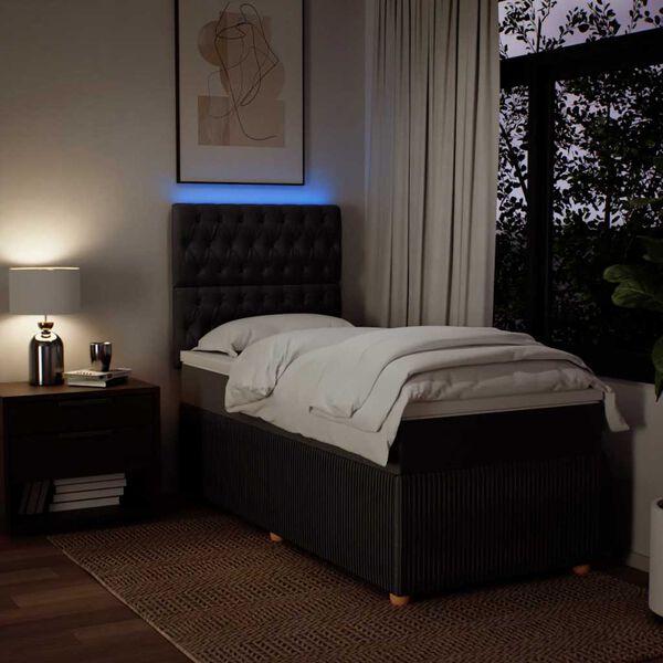 vidaXL Rams&auml;ng med madrass m&ouml;rkbrun 90x190 cm tyg