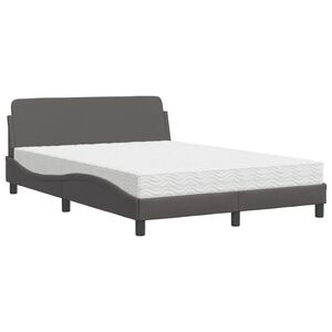 vidaXL Bed with Mattress "Dover" Grey 120x200 cm Faux Leather
