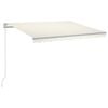 vidaXL Markis manuellt inf&auml;llbar med LED 300x250 cm gr&auml;ddvit