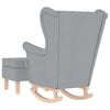 vidaXL Gungstol med fotpall ljusgrå tyg