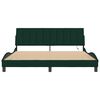 vidaXL Bed Frame with LED without Mattress "Hanko" Dark Green 180x200 cm Velvet