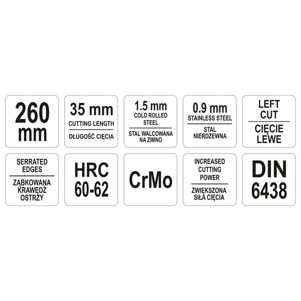 YATO Figursax v&auml;nster 260 mm r&ouml;d