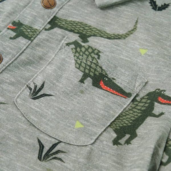 Barnskjorta ljus khaki melange 116