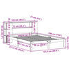 vidaXL S&auml;ng med bokhylla utan madrass 120x190 cm massiv furu