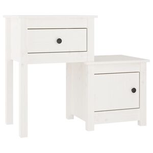 vidaXL S&auml;ngbord vit 79,5x38x65,5 cm massiv furu