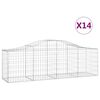 vidaXL Gabioner b&aring;gformade 14 st 200x50x60/80 cm galvaniserat j&auml;rn