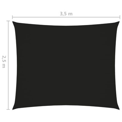vidaXL Solsegel oxfordtyg rektangulärt 2,5x3,5 m svart