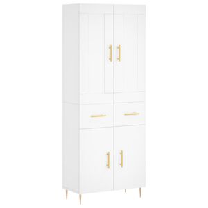 vidaXL H&ouml;gsk&aring;p vit 69,5x34x180 cm konstruerat tr&auml;