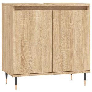 vidaXL Badrumssk&aring;p sonoma-ek 58x33x60 cm konstruerat tr&auml;