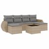 vidaXL Matgrupp f&ouml;r tr&auml;dg&aring;rden med dynor 7 delar beige konstrotting