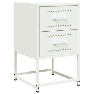 vidaXL S&auml;ngbord vit 36x39x60,5 cm st&aring;l