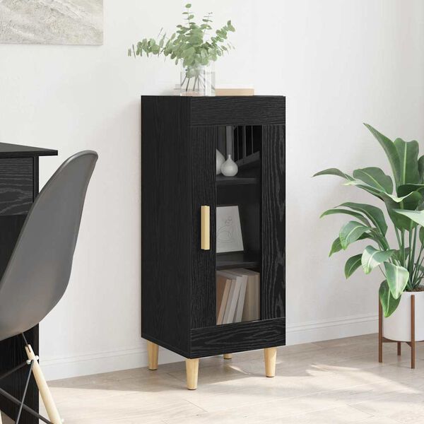 vidaXL Sideboard Svart Ek 34.5 x 32.5 x 90 cm Konstruerat tr&auml;