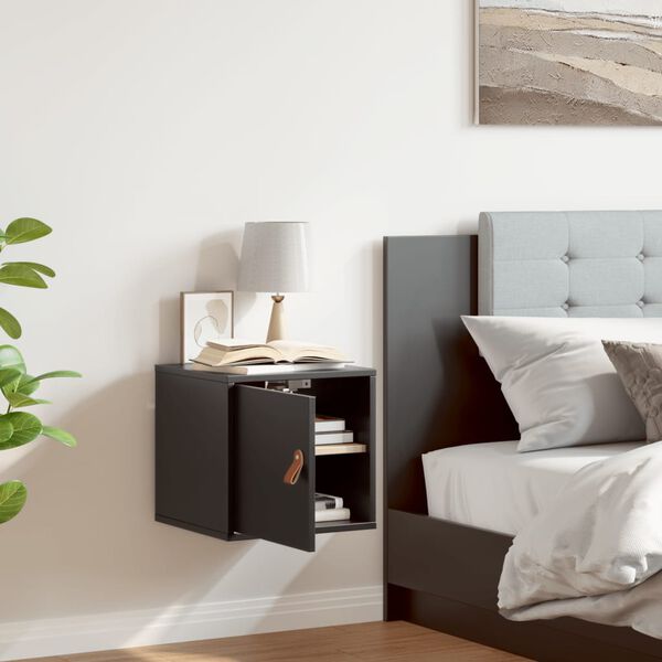 vidaXL Väggskåp svart 31,5x30x30 cm massiv furu