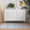 vidaXL Sk&aring;pluckor lamelldesign 2 st vit 61,5x59,4 cm massiv furu
