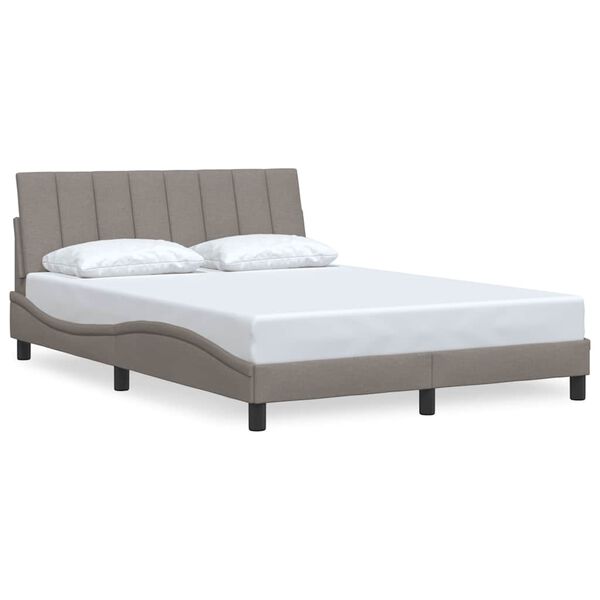 vidaXL Bed Frame without Mattress "Hanko" Taupe 140x200 cm Fabric