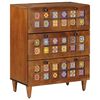 vidaXL Sideboard Valn&ouml;t 60 x 33 x 75 cm Massivt mangotr&auml;
