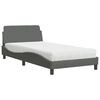 vidaXL Bed with Mattress "Dover" Dark Grey 100x200 cm Fabric