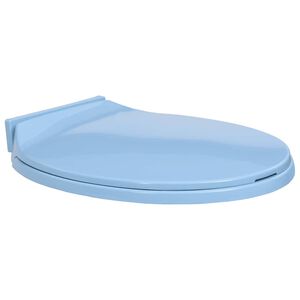 vidaXL Toalettsits mjuk st&auml;ngning bl&aring; oval