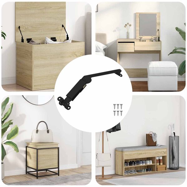 vidaXL Locket st&ouml;dg&aring;ngj&auml;rn 12 pcs Svart 192 x 32 x 50 mm St&aring;l