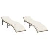 vidaXL Sols&auml;ngar 2 st med dynor beige konstrotting