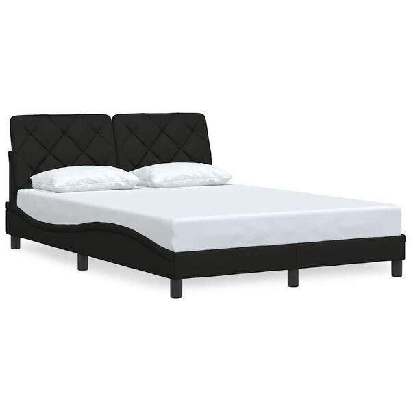 vidaXL Bed Frame without Mattress Black 140x200 cm Fabric