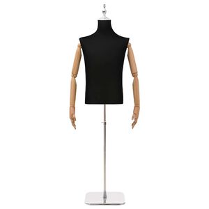 vidaXL Justerbar mannek&auml;ng 170-218 cm med bas Man PP Svart