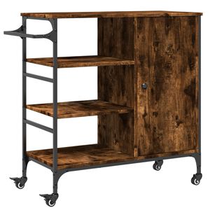 vidaXL K&ouml;ksvagn r&ouml;kf&auml;rgad ek 87,5x38,5x84,5 cm konstruerat tr&auml;