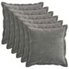 vidaXL Kudd&ouml;verdrag 6 pcs HOUTEN M&ouml;rkgr&aring; 50 x 50 cm Chenilletyg
