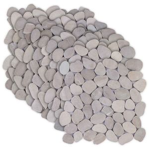 vidaXL Pebble Tiles Taupe 30 x 30 cm Flodsten