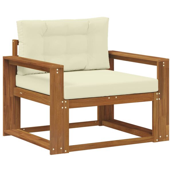 vidaXL Utomhus Mellansoffa Massivt Akaciatr&auml; Naturf&auml;rg