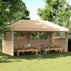 vidaXL Pop-Up hopf&auml;llbart partyt&auml;lt med 3 sidov&auml;ggar beige