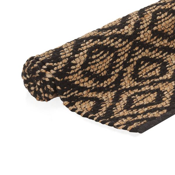 vidaXL Matta handv&auml;vd jute 120x180 cm beige och svart