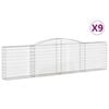 vidaXL Gabioner b&aring;gformade 9 st 400x30x100/120 cm galvaniserat j&auml;rn