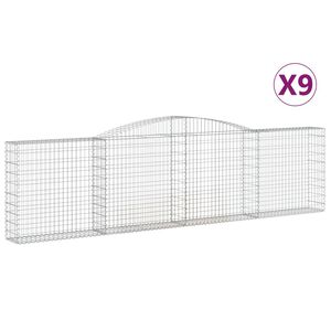 vidaXL Gabioner b&aring;gformade 9 st 400x30x100/120 cm galvaniserat j&auml;rn