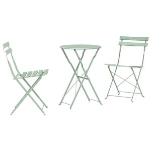 vidaXL Fällbart bistroset 3 pcs Havsskum Stål