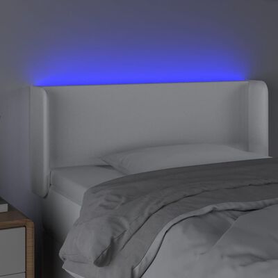 vidaXL Sänggavel LED vit 103x16x78/88 cm konstläder