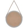 vidaXL V&auml;ggspegel med rem silver &Oslash; 45 cm