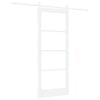 vidaXL Skjutd&ouml;rr Vit 83 x 202 cm Massivt talltr&auml; och glas