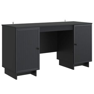vidaXL Skrivbord Svart Konstruerat tr&auml; 142,5 x 50 x 75 cm