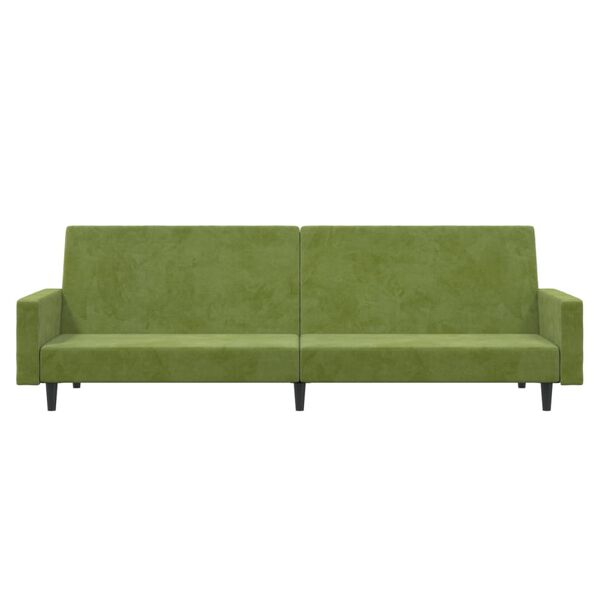 vidaXL B&auml;ddsoffa 2-sits ljusgr&ouml;n sammet