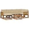 vidaXL Utomhussoffset 7 st Naturlig och Beige