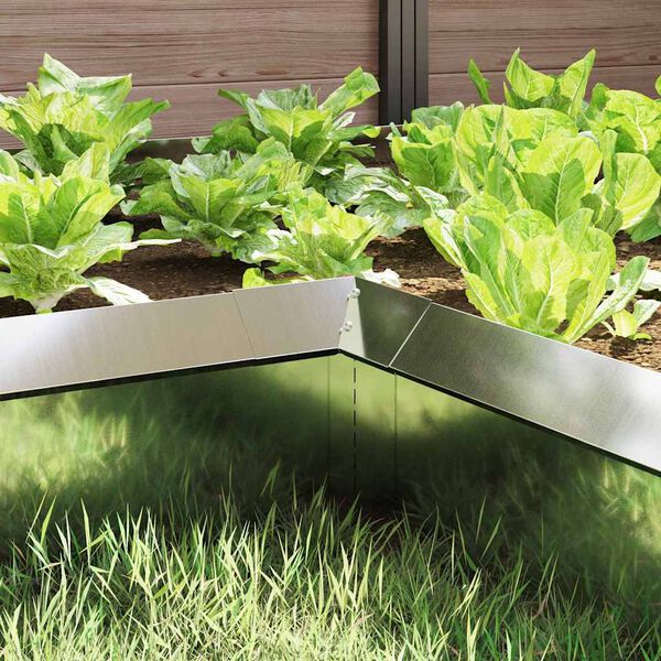 vidaXL Snigelfence 4 pcs Silver 10 x 10 x 25 cm Galvaniserat St&aring;l