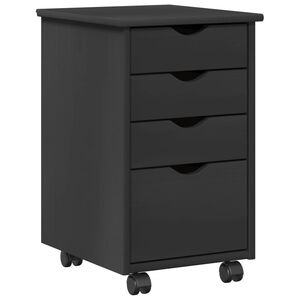 vidaXL Rullande sk&aring;p med hjul Gr&aring; 34 x 39 x 56 cm Massivt furu