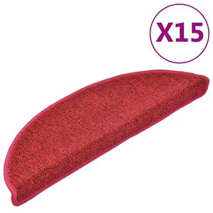 vidaXL Trappmattor 15 st 56x17x3 cm r&ouml;d halvrunda