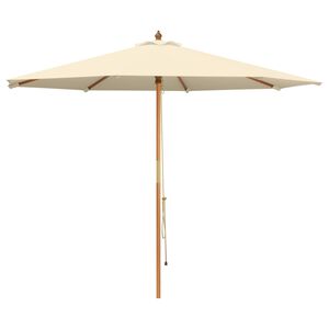 vidaXL Tr&auml;dg&aring;rdsparasol &Oslash; 300 x 248 cm Massiv Eukalyptus Tr&auml; Gr&auml;ddvit