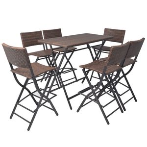 vidaXL Hopf&auml;llbar matgrupp f&ouml;r tr&auml;dg&aring;rden 7 delar st&aring;l konstrotting