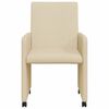 vidaXL Matstolar med hjul med hjul 2 pcs Kr&auml;m 57 x 66 x 94 cm tyg